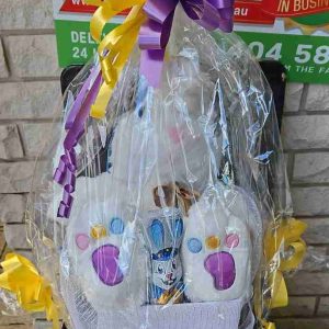 White Easter Bunny With Chocolate Small
