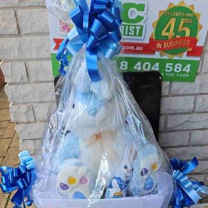 Blue Easter Bunny With Chocolate