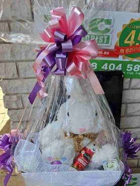 White Easter Bunny With Chocolate Large