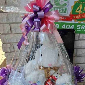 White Easter Bunny With Chocolate Large