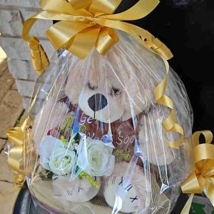 Get Well Teddy With Balloon and Chocolate